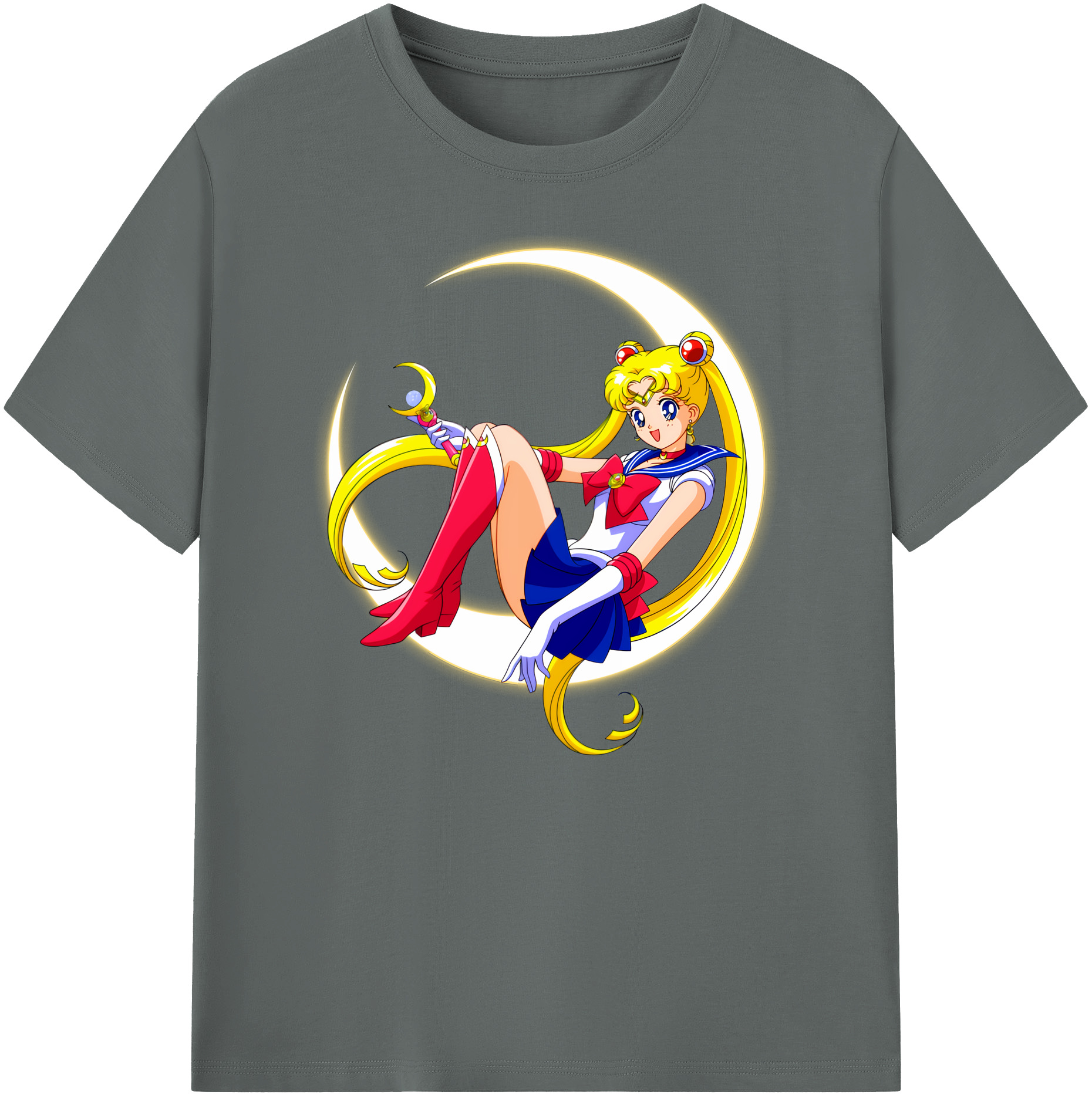 （画像用） 美少女戦士セーラームーン 月野 うさぎ つきの うさぎ Sailor Moon Tsukino Usagi 綿100％ メンズ半袖Tシャツ｜肌触りやわらか＆通気性